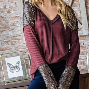 Heimish long sleeve medium burgundy